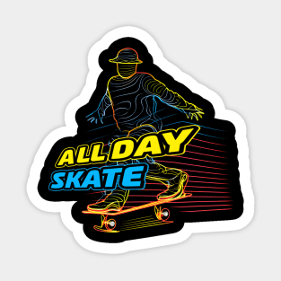 Skateboard Art Design skate board time Sticker